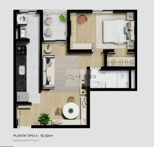 Apartamento com 2 Quartos à venda, 52m² no Vila Pascoal, Caçapava