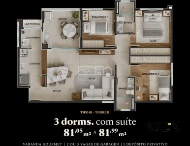 Apartamento com 2 Quartos à venda, 68m² no Vila Olivo, Valinhos