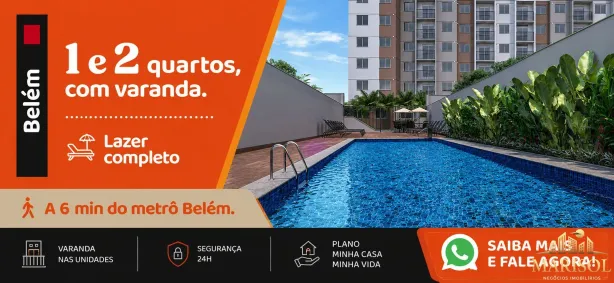 Apartamento com 1 Quarto à venda, 27m² no Belenzinho, São Paulo