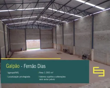 Galpão/Depósito/Armazém para alugar, 1000m² no Fernão Dias, Igarapé