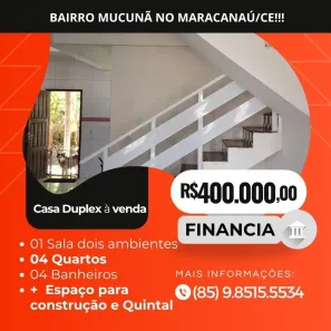 Casa com 4 Quartos à venda, 360m² no Mucunã, Maracanaú