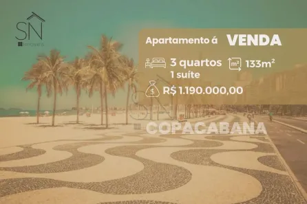 Apartamento com 3 Quartos à venda, 133m² no Copacabana, Rio de Janeiro