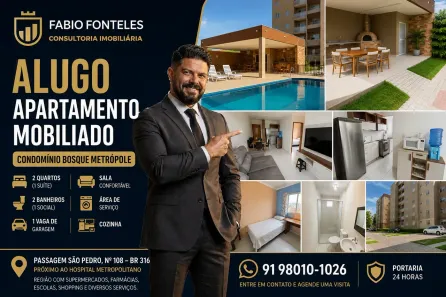 Apartamento com 2 Quartos para alugar, 45m² no Coqueiro, Ananindeua