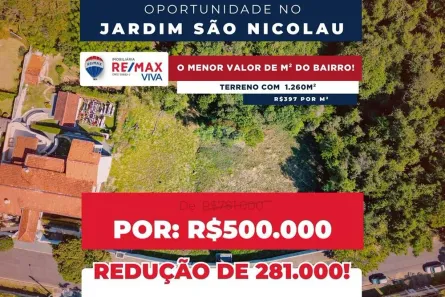 Lote/Terreno à venda, 1260m² no Nova Gardênia, Atibaia
