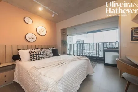 Apartamento com 1 Quarto para venda ou aluguel, 25m² no Brooklin Paulista, São Paulo