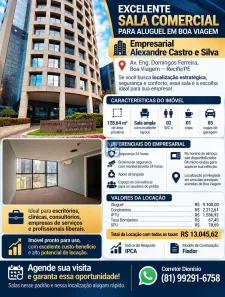 Sala Comercial para alugar, 128m² no Boa Viagem, Recife