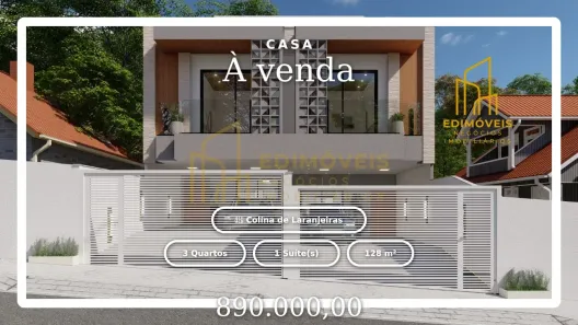 Casa com 3 Quartos à venda, 128m² no Colina de Laranjeiras, Serra