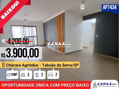 Apartamento com 3 Quartos para alugar, 120m² no Chácara Agrindus, Taboão da Serra