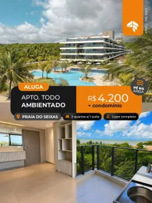 Apartamento com 2 Quartos para alugar, 68m² no Ponta do Seixas, João Pessoa