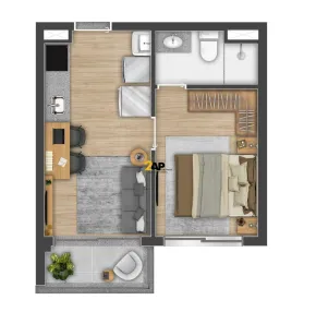 Apartamento com 1 Quarto à venda, 25m² no Vila Cordeiro, São Paulo
