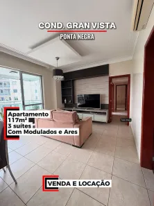 Apartamento com 3 Quartos para venda ou aluguel, 117m² no Ponta Negra, Manaus