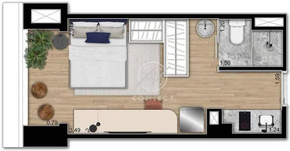 Apartamento com 1 Quarto à venda, 23m² no Itaim Bibi, São Paulo