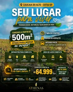 Lote/Terreno à venda, 500m² no Recreio Topázio (Caucaia do Alto), Cotia