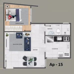 Apartamento com 1 Quarto à venda, 48m² no Vila Antonina, São Paulo