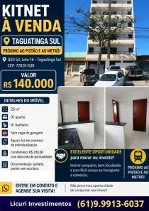 Apartamento com 1 Quarto à venda, 25m² no Taguatinga Sul, Brasília