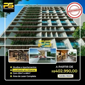 Apartamento com 1 Quarto à venda, 23m² no Miramar, João Pessoa