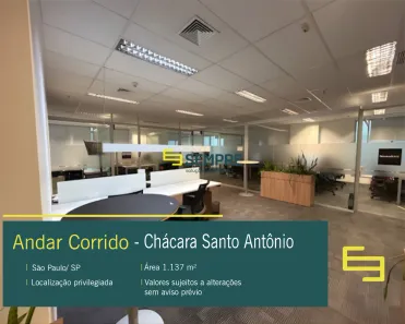 Sala Comercial para alugar, 1137m² no Chácara Santo Antônio (Zona Sul), São Paulo