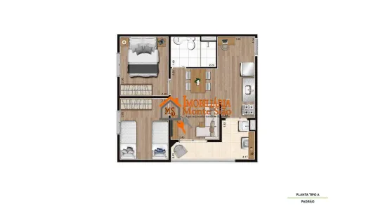 Apartamento com 2 Quartos à venda, 44m² no Vila Antonieta, Guarulhos