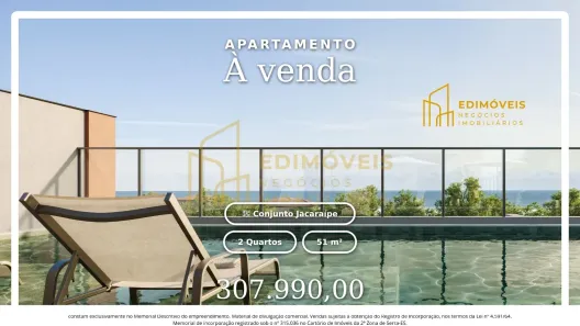 Apartamento com 2 Quartos à venda, 51m² no Conjunto Jacaraípe, Serra