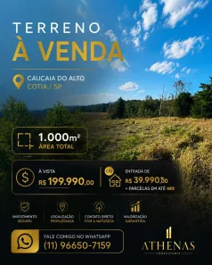 Lote/Terreno à venda, 1000m² no dos Mendes (Caucaia do Alto), Cotia