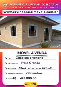 Casa com 2 Quartos à venda, 63m² no Praia do Ervino, São Francisco do Sul