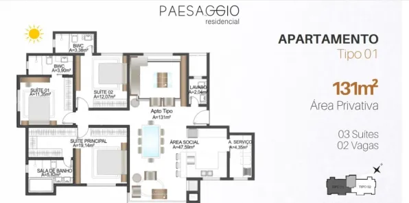 Apartamento com 3 Quartos à venda, 131m² no Centro, Balneário Camboriú