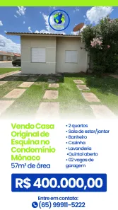 Casa de Condomínio com 2 Quartos à venda, 50m² no Parque Residencial das Nações Indígenas, Cuiabá