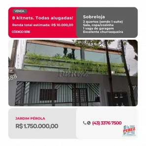 Sobrado com 2 Quartos à venda, 250m² no Jardim Pérola, Londrina