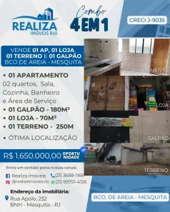 Prédio Comercial com 2 Quartos à venda, 600m² no Banco de Areia, Mesquita