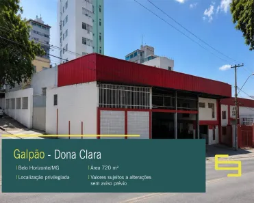 Galpão/Depósito/Armazém para alugar, 720m² no Dona Clara, Belo Horizonte