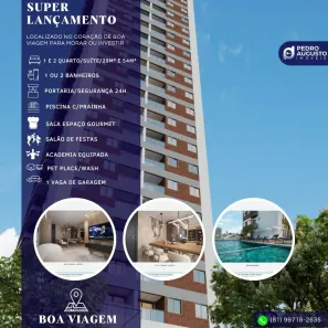 Apartamento com 1 Quarto à venda, 54m² no Boa Viagem, Recife