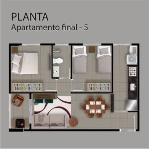 Apartamento com 2 Quartos à venda, 51m² no Jardim Independência, São Vicente
