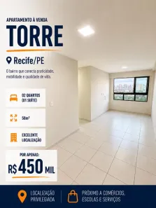 Apartamento com 2 Quartos à venda, 58m² no Torre, Recife