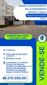 Apartamento com 3 Quartos à venda, 57m² no Jardim Florianópolis, Cuiabá