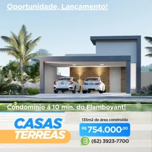 Casa de Condomínio com 3 Quartos à venda, 135m² no Sítios Santa Luzia, Aparecida de Goiânia