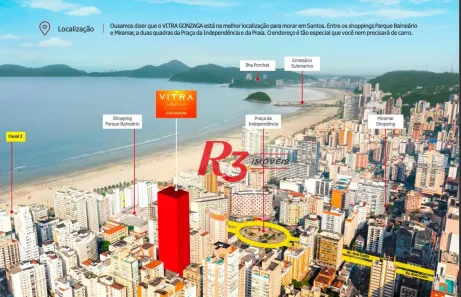 Apartamento com 3 Quartos à venda, 125m² no Gonzaga, Santos
