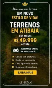 Lote/Terreno à venda, 600m² no Alvinópolis, Atibaia