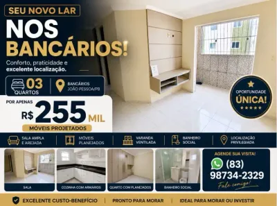 Apartamento com 3 Quartos à venda, 75m² no Bancários, João Pessoa