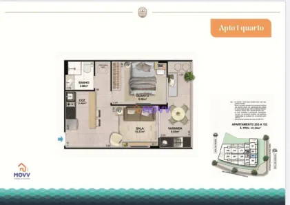 Apartamento com 1 Quarto à venda, 42m² no Piratininga, Niterói