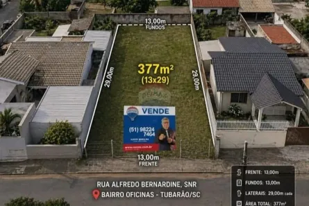 Lote/Terreno à venda, 377m² no Oficinas, Tubarão