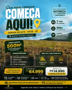 Lote/Terreno à venda, 500m² no Recreio Topázio (Caucaia do Alto), Cotia