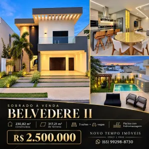 Casa de Condomínio com 3 Quartos à venda, 231m² no Condomínio Belvedere II, Cuiabá