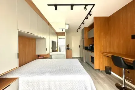 Apartamento com 1 Quarto para alugar, 25m² no Cidade Monções, São Paulo