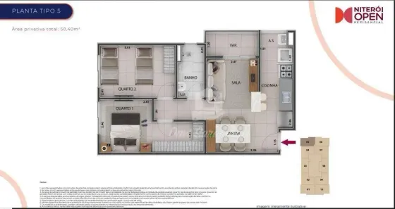 Apartamento com 2 Quartos à venda, 50m² no Fonseca, Niterói
