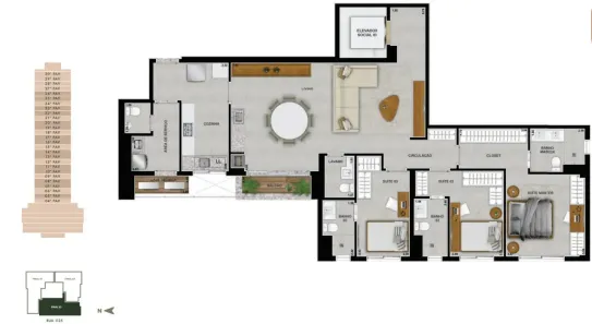 Apartamento com 3 Quartos à venda, 145m² no Setor Marista, Goiânia