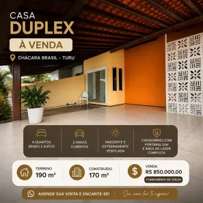Casa de Condomínio com 2 Quartos à venda, 170m² no Turu, São Luís