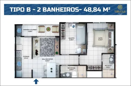 Apartamento com 2 Quartos à venda, 48m² no Maiobinha, São José de Ribamar