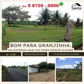 Lote/Terreno à venda, 400m² no Zona Rural, São José de Mipibu