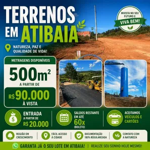 Lote/Terreno à venda, 500m² no Usina, Atibaia