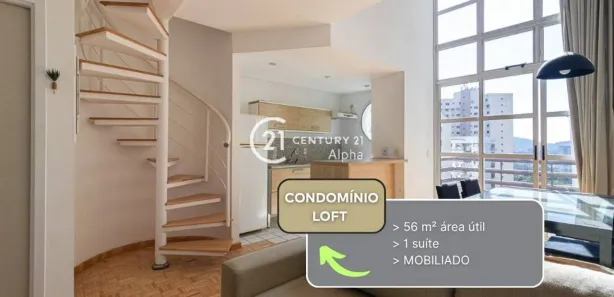 Apartamento com 1 Quarto para alugar, 56m² no Alphaville Centro Industrial e Empresarial/Alphaville., Barueri